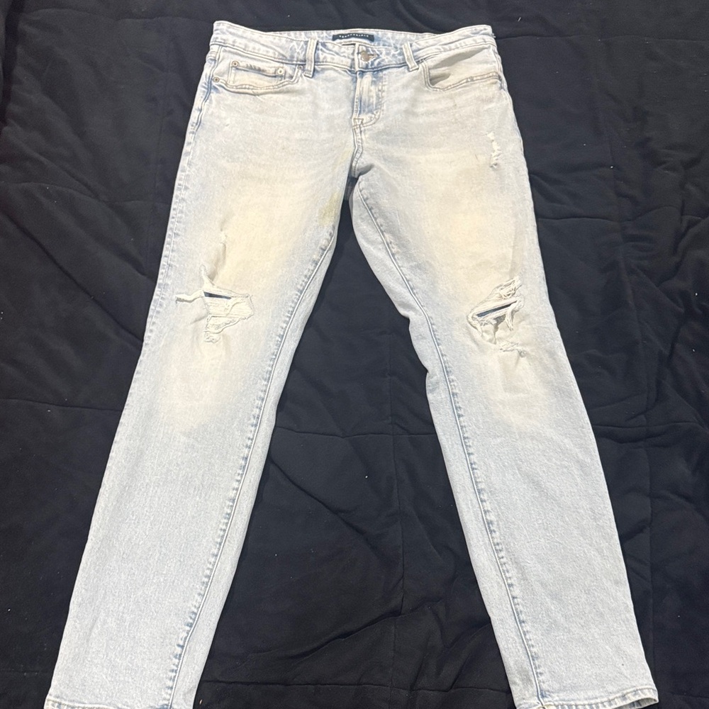 Aeropostale Men's Faded Blue Skinny Jeans